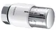 Thermostat von Oventrop mit drehbarem Regler, Skala von 1 bis 5, sowie Temperaturbereich von 7 bis 28 °C, flüssigem Fühler und in weißer Ausführung.